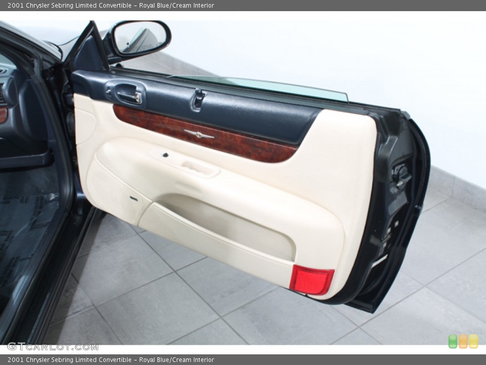 Royal Blue/Cream Interior Door Panel for the 2001 Chrysler Sebring Limited Convertible #71098771