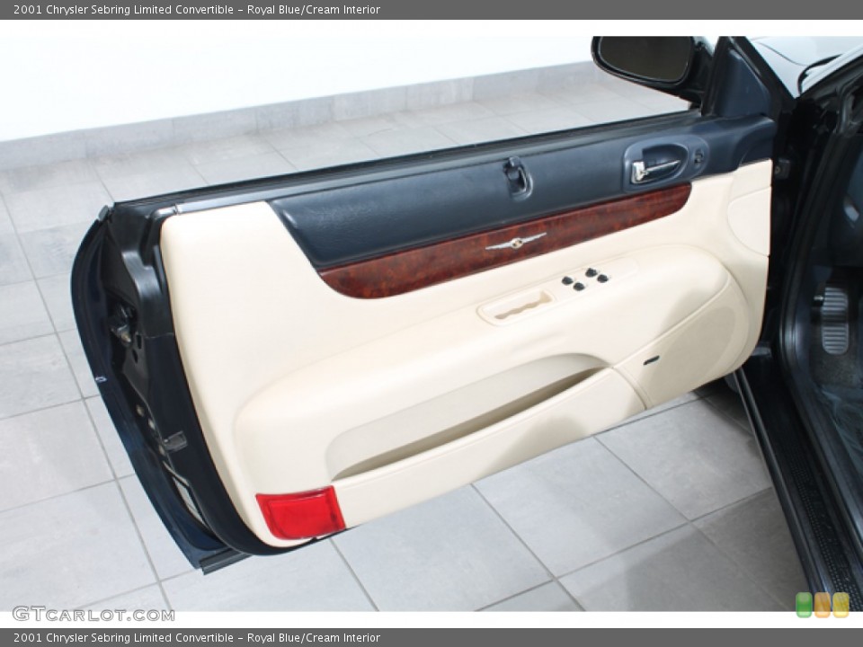 Royal Blue/Cream Interior Door Panel for the 2001 Chrysler Sebring Limited Convertible #71098780