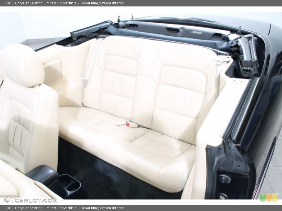 Royal Blue/Cream Interior Rear Seat for the 2001 Chrysler Sebring Limited Convertible #71098807