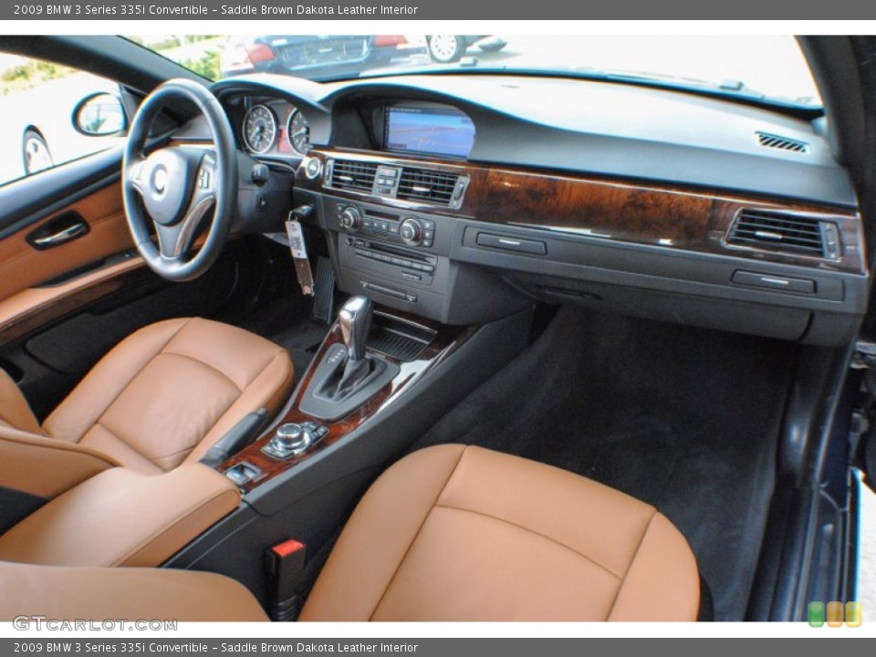 Saddle Brown Dakota Leather Interior Dashboard for the 2009 BMW 3 Series 335i Convertible #71098846