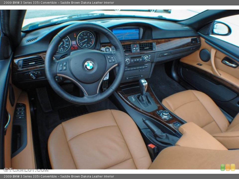 Saddle Brown Dakota Leather Interior Prime Interior for the 2009 BMW 3 Series 335i Convertible #71098897