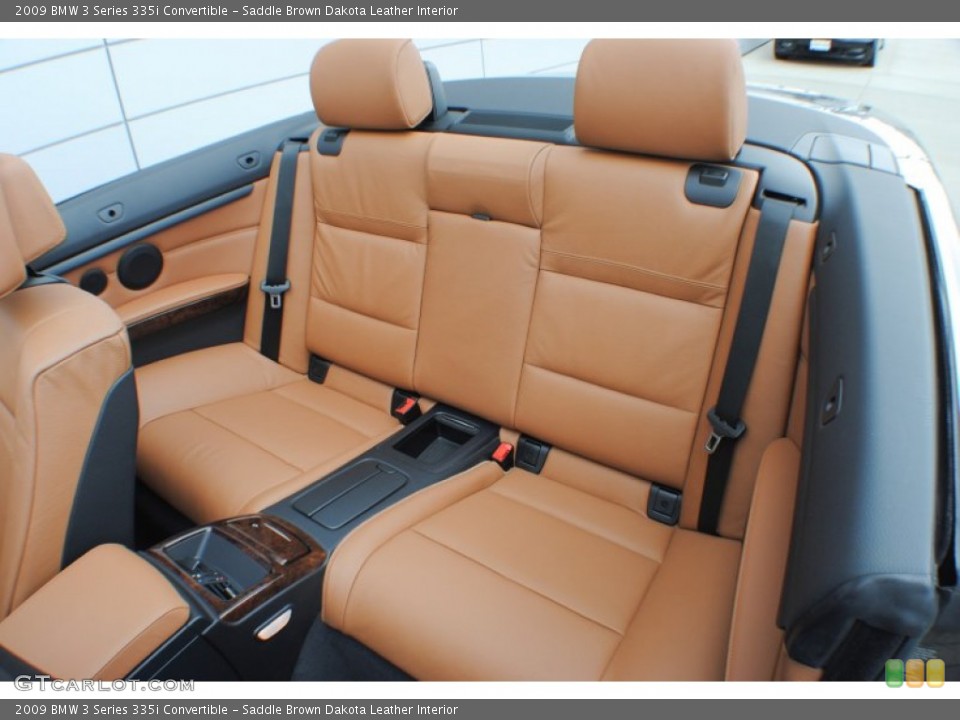 Saddle Brown Dakota Leather Interior Rear Seat for the 2009 BMW 3 Series 335i Convertible #71098906