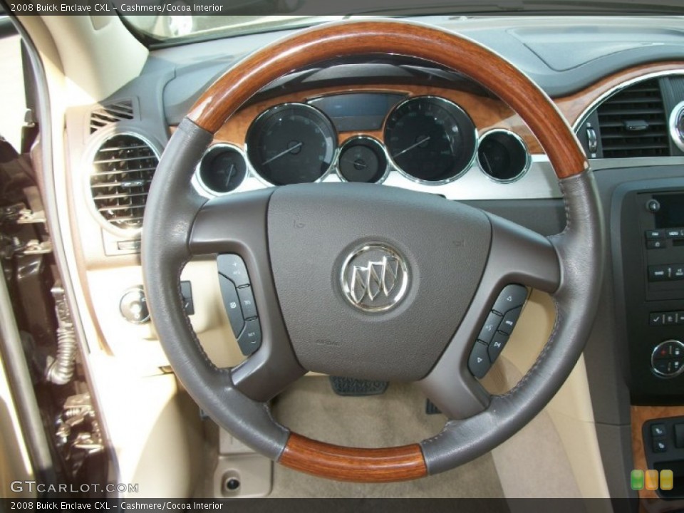 Cashmere/Cocoa Interior Steering Wheel for the 2008 Buick Enclave CXL #71099249