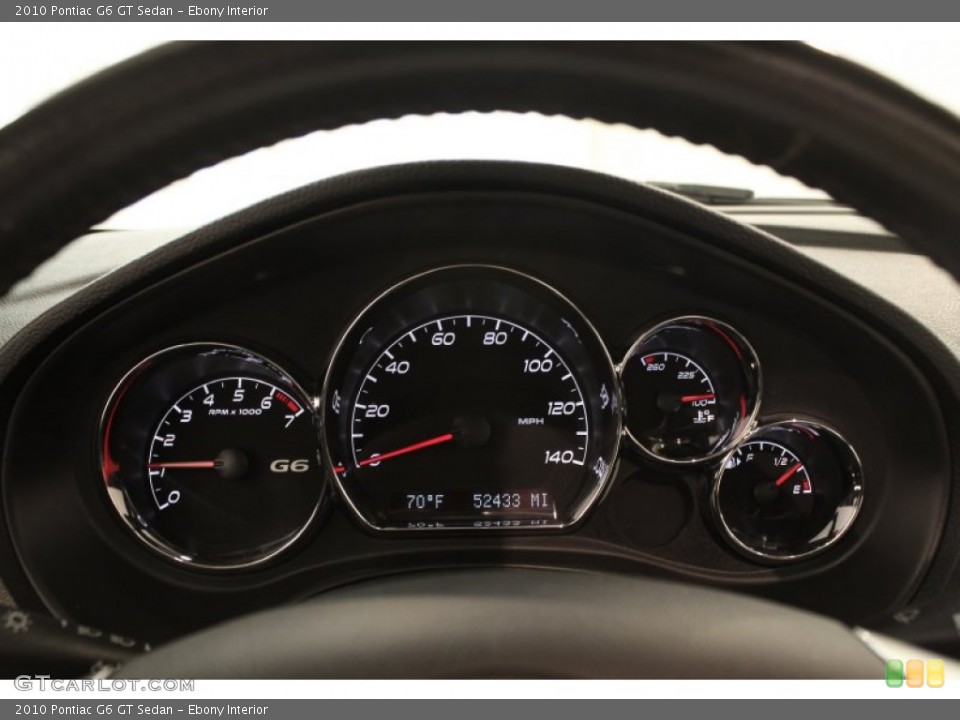 Ebony Interior Gauges for the 2010 Pontiac G6 GT Sedan #71107132