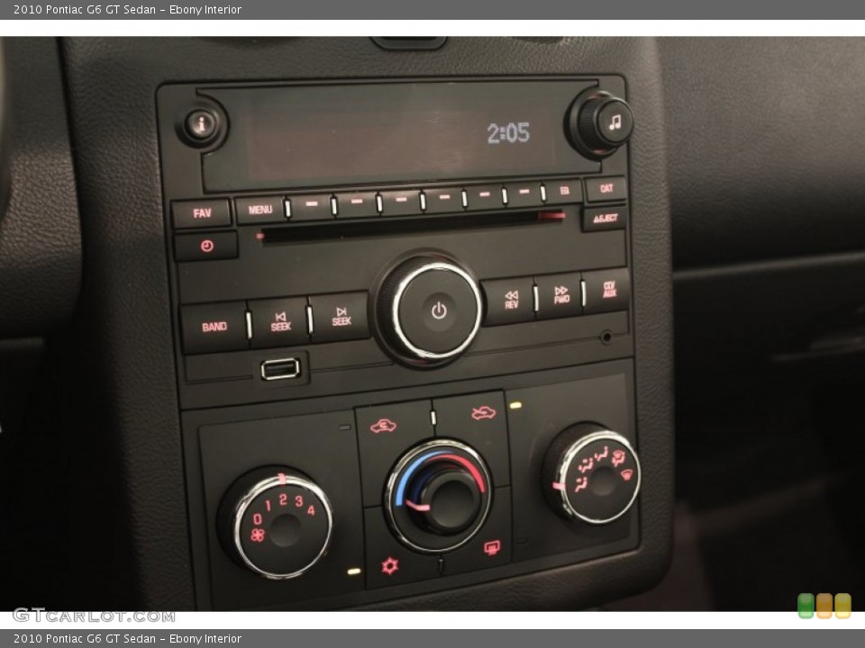 Ebony Interior Controls for the 2010 Pontiac G6 GT Sedan #71107150