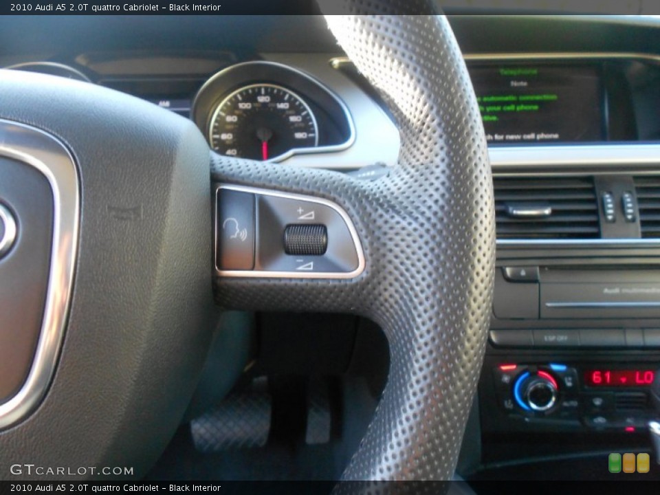 Black Interior Controls for the 2010 Audi A5 2.0T quattro Cabriolet #71108161
