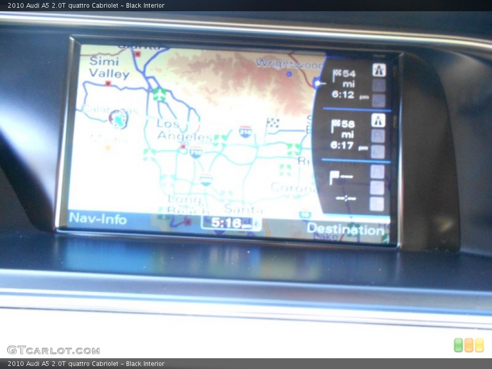 Black Interior Navigation for the 2010 Audi A5 2.0T quattro Cabriolet #71108194