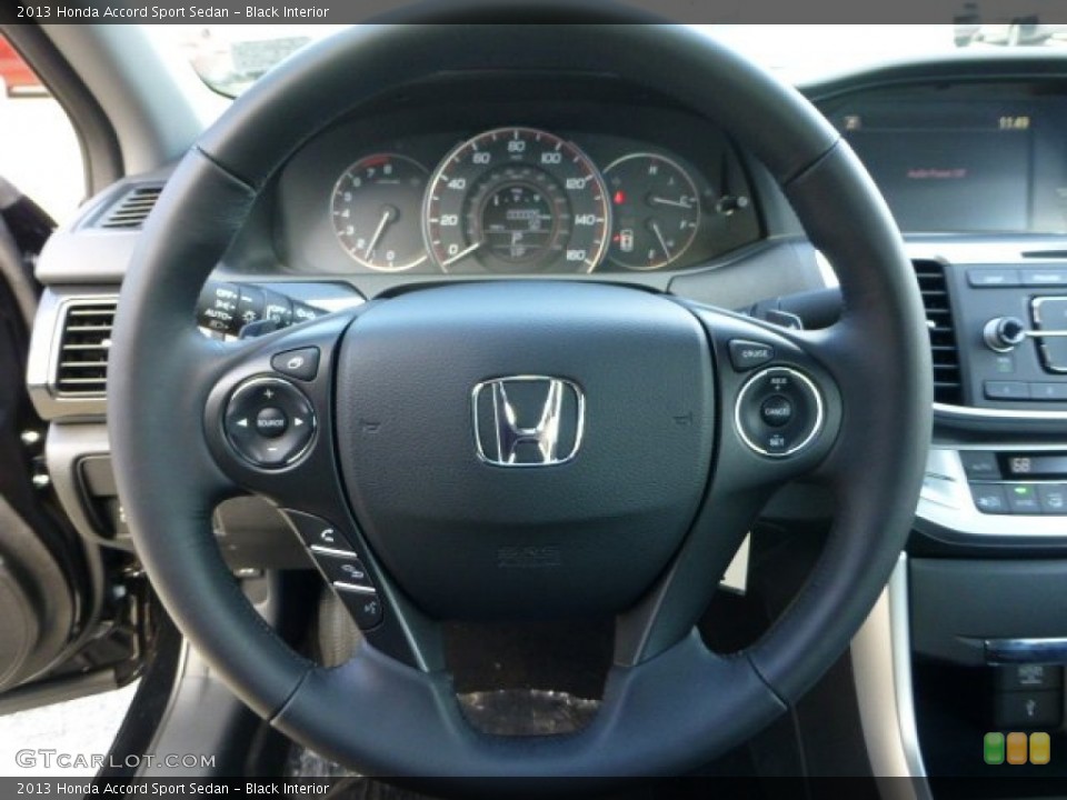 Black Interior Steering Wheel for the 2013 Honda Accord Sport Sedan #71110364