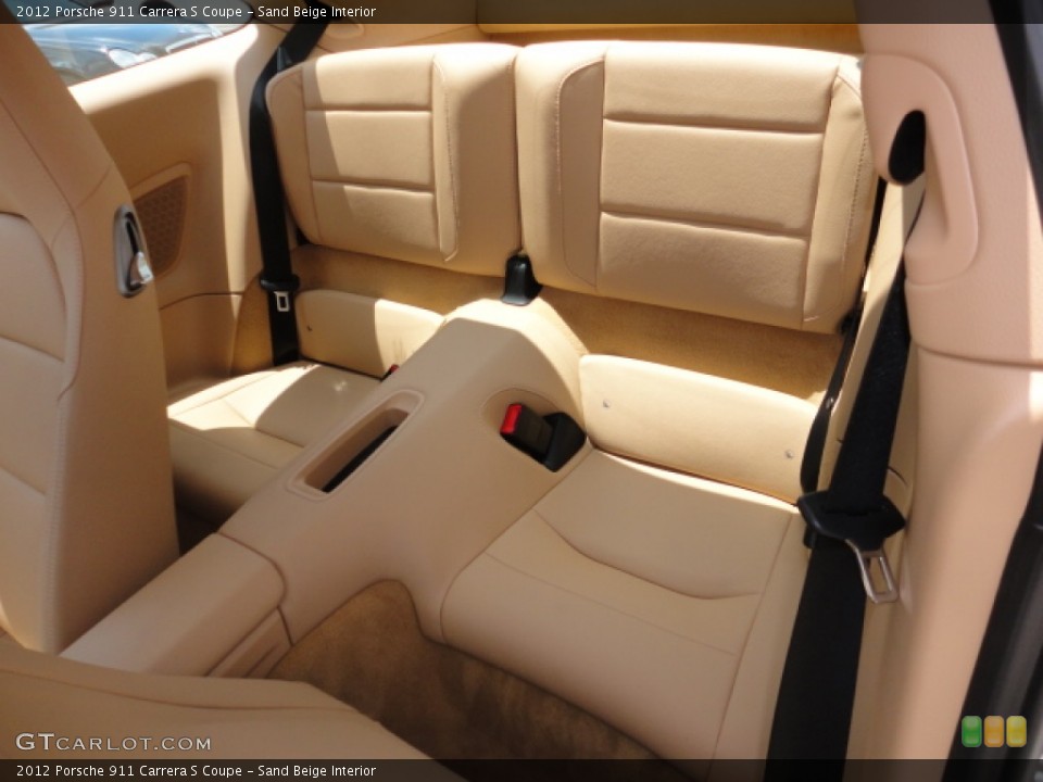 Sand Beige Interior Rear Seat for the 2012 Porsche 911 Carrera S Coupe #71110613