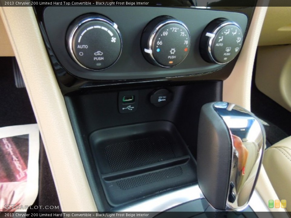 Black/Light Frost Beige Interior Controls for the 2013 Chrysler 200 Limited Hard Top Convertible #71113604
