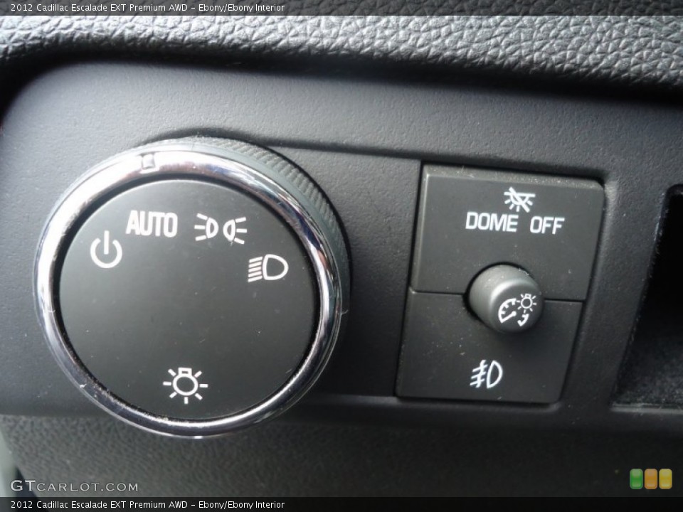 Ebony/Ebony Interior Controls for the 2012 Cadillac Escalade EXT Premium AWD #71117234