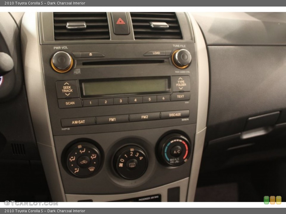 Dark Charcoal Interior Controls for the 2010 Toyota Corolla S #71127875