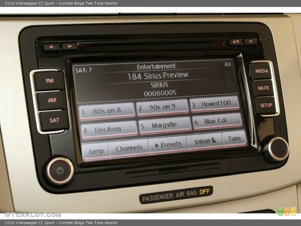 Cornsilk Beige Two Tone Interior Audio System for the 2010 Volkswagen CC Sport #71128829