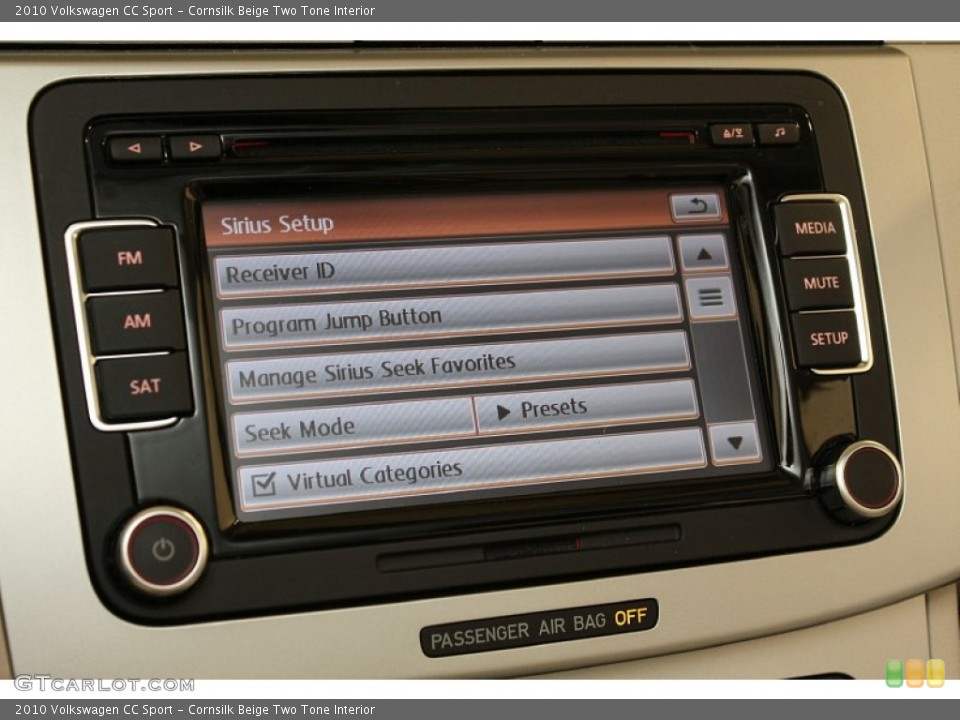 Cornsilk Beige Two Tone Interior Controls for the 2010 Volkswagen CC Sport #71128853