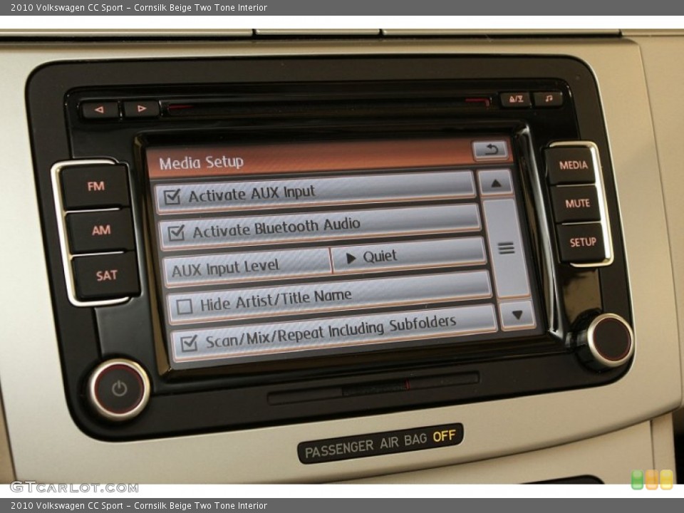 Cornsilk Beige Two Tone Interior Controls for the 2010 Volkswagen CC Sport #71128871