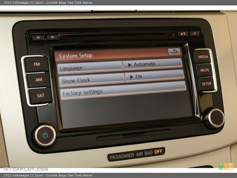 Cornsilk Beige Two Tone Interior Controls for the 2010 Volkswagen CC Sport #71128880