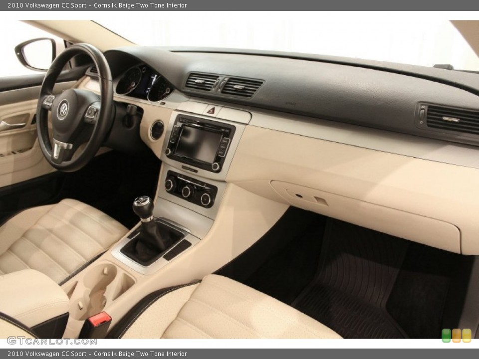 Cornsilk Beige Two Tone Interior Dashboard for the 2010 Volkswagen CC Sport #71128892