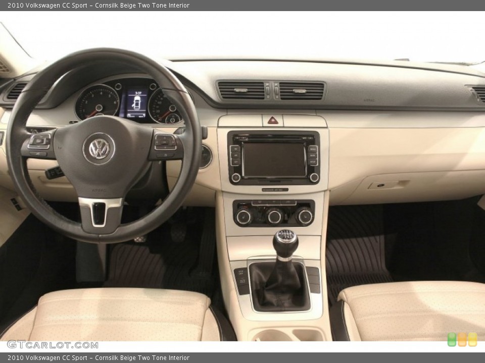 Cornsilk Beige Two Tone Interior Dashboard for the 2010 Volkswagen CC Sport #71128925