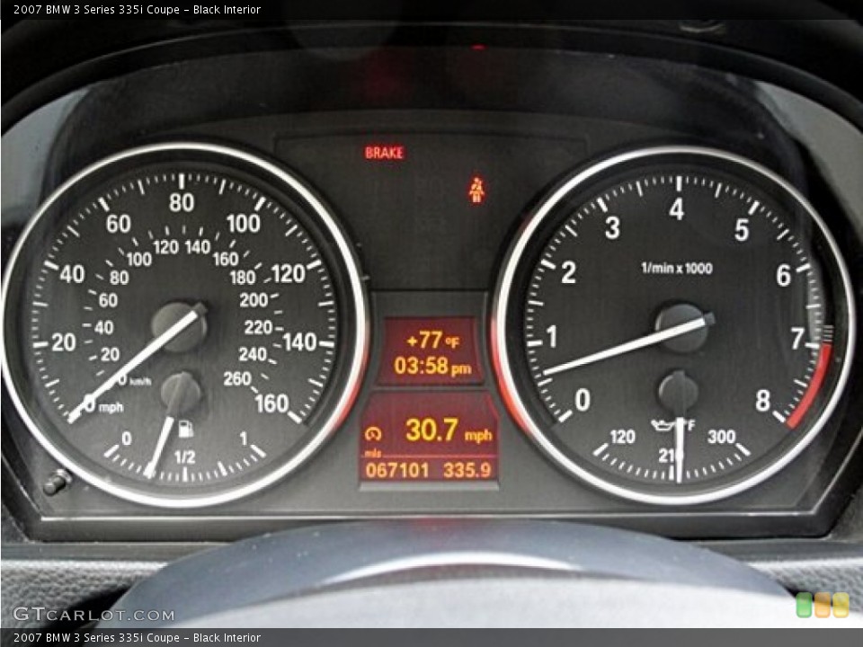 Black Interior Gauges for the 2007 BMW 3 Series 335i Coupe #71129453