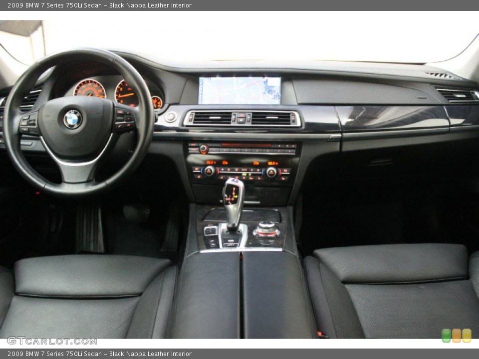 Black Nappa Leather Interior Dashboard for the 2009 BMW 7 Series 750Li Sedan #71136597