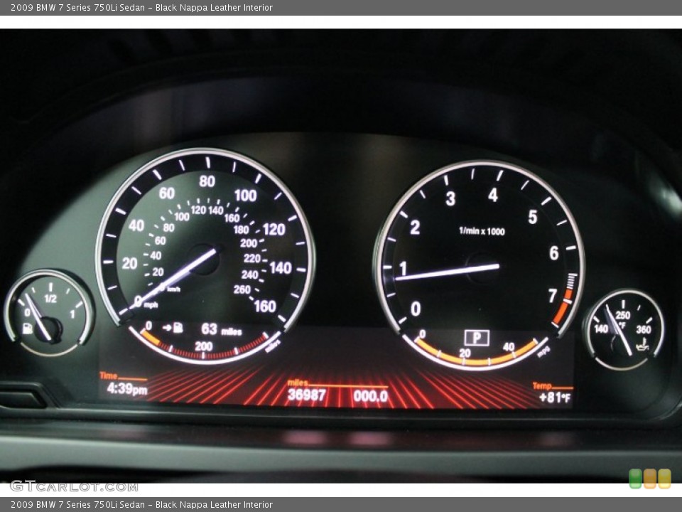 Black Nappa Leather Interior Gauges for the 2009 BMW 7 Series 750Li Sedan #71136615