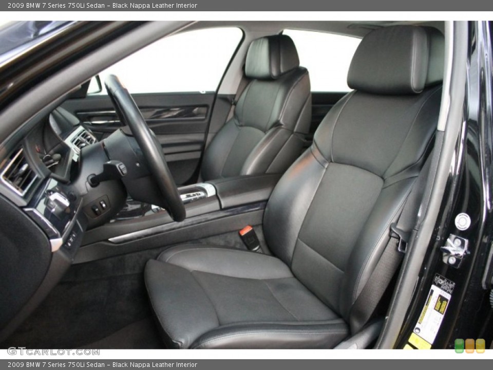 Black Nappa Leather Interior Front Seat for the 2009 BMW 7 Series 750Li Sedan #71136635