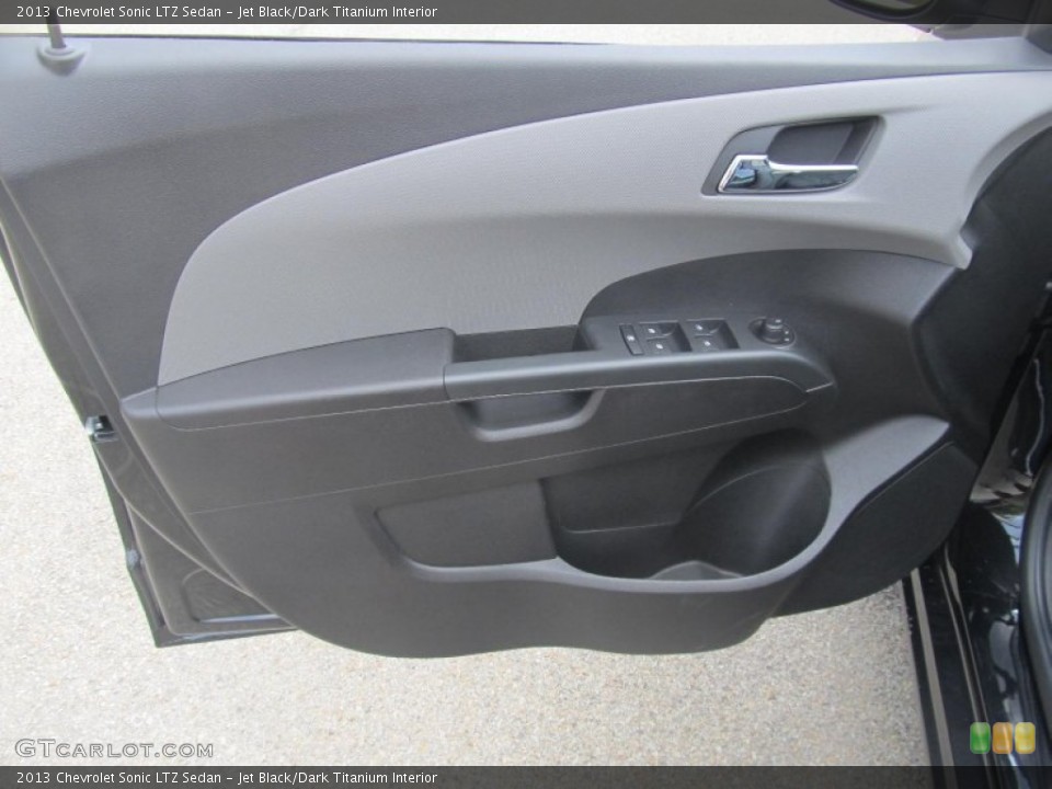 Jet Black/Dark Titanium Interior Door Panel for the 2013 Chevrolet Sonic LTZ Sedan #71138988