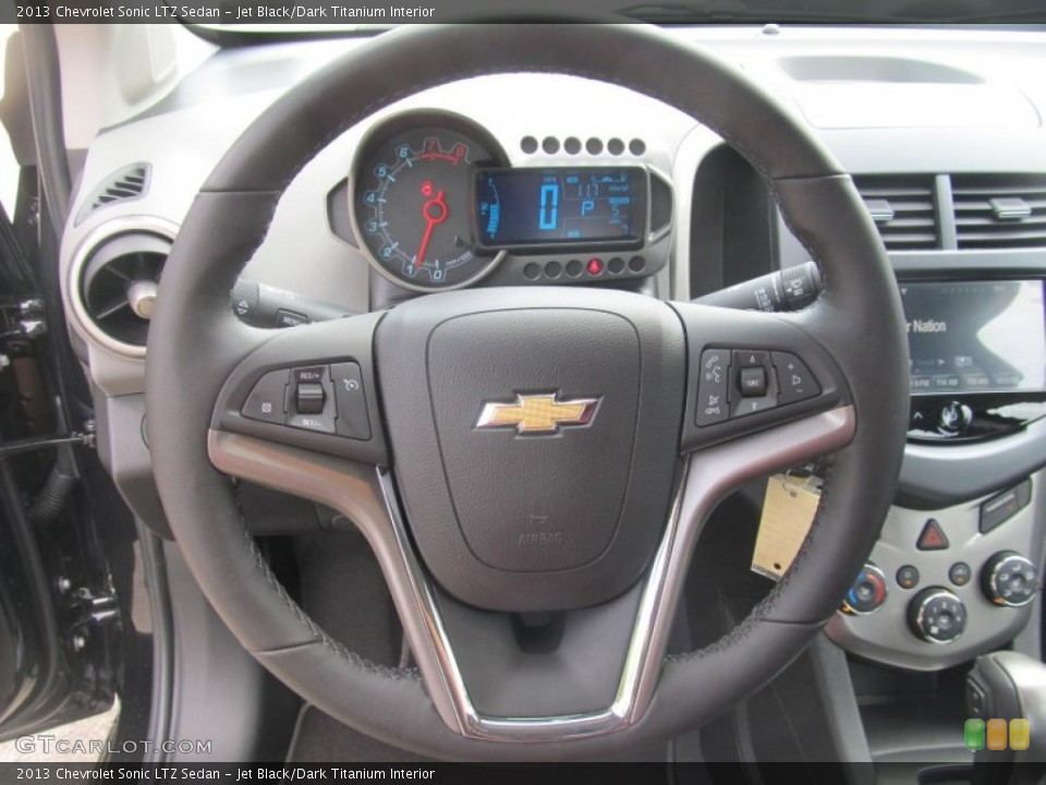 Jet Black/Dark Titanium Interior Steering Wheel for the 2013 Chevrolet Sonic LTZ Sedan #71139027