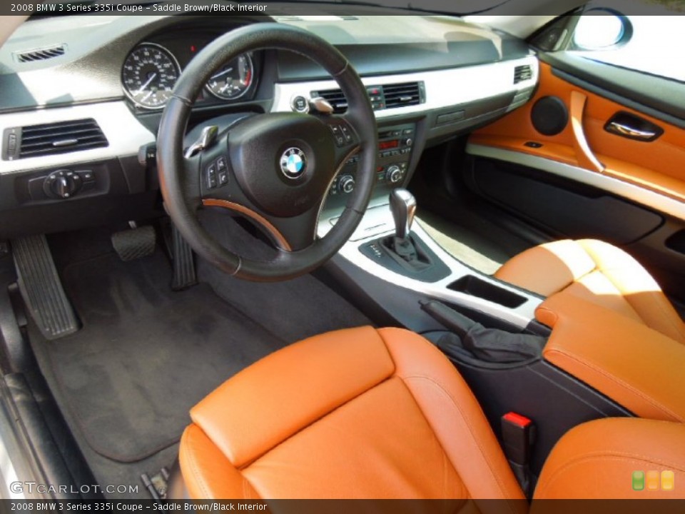 Saddle Brown/Black Interior Prime Interior for the 2008 BMW 3 Series 335i Coupe #71142693
