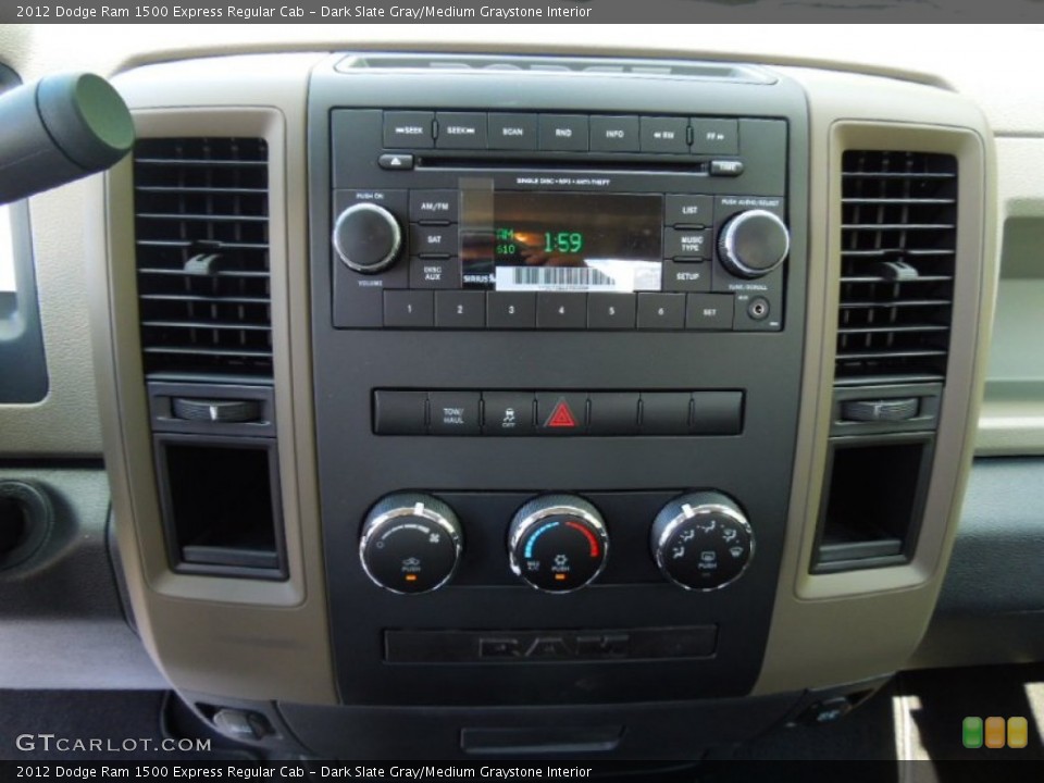 Dark Slate Gray/Medium Graystone Interior Controls for the 2012 Dodge Ram 1500 Express Regular Cab #71143464