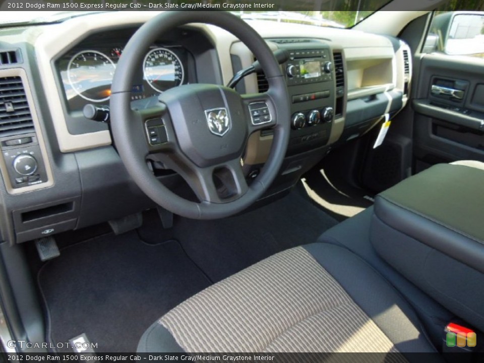 Dark Slate Gray/Medium Graystone Interior Prime Interior for the 2012 Dodge Ram 1500 Express Regular Cab #71143554