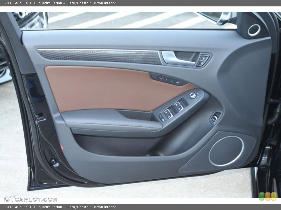 Black/Chestnut Brown Interior Door Panel for the 2013 Audi S4 3.0T quattro Sedan #71144970