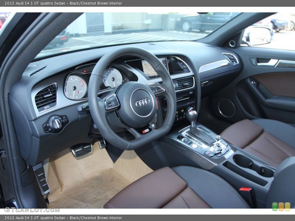 Black/Chestnut Brown Interior Prime Interior for the 2013 Audi S4 3.0T quattro Sedan #71144979