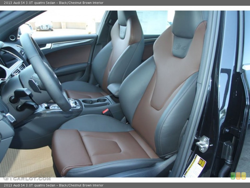 Black/Chestnut Brown Interior Front Seat for the 2013 Audi S4 3.0T quattro Sedan #71144988