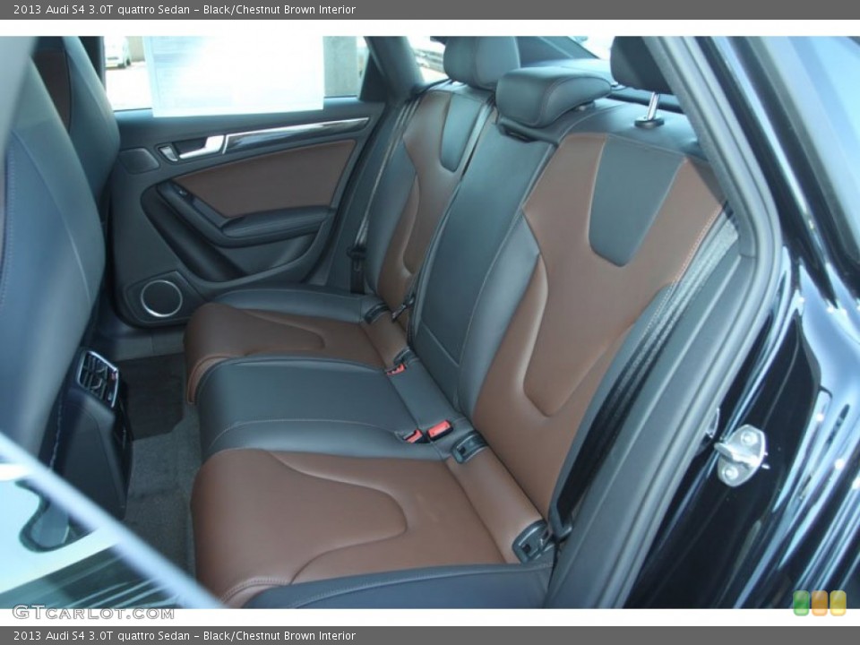 Black/Chestnut Brown Interior Rear Seat for the 2013 Audi S4 3.0T quattro Sedan #71144997