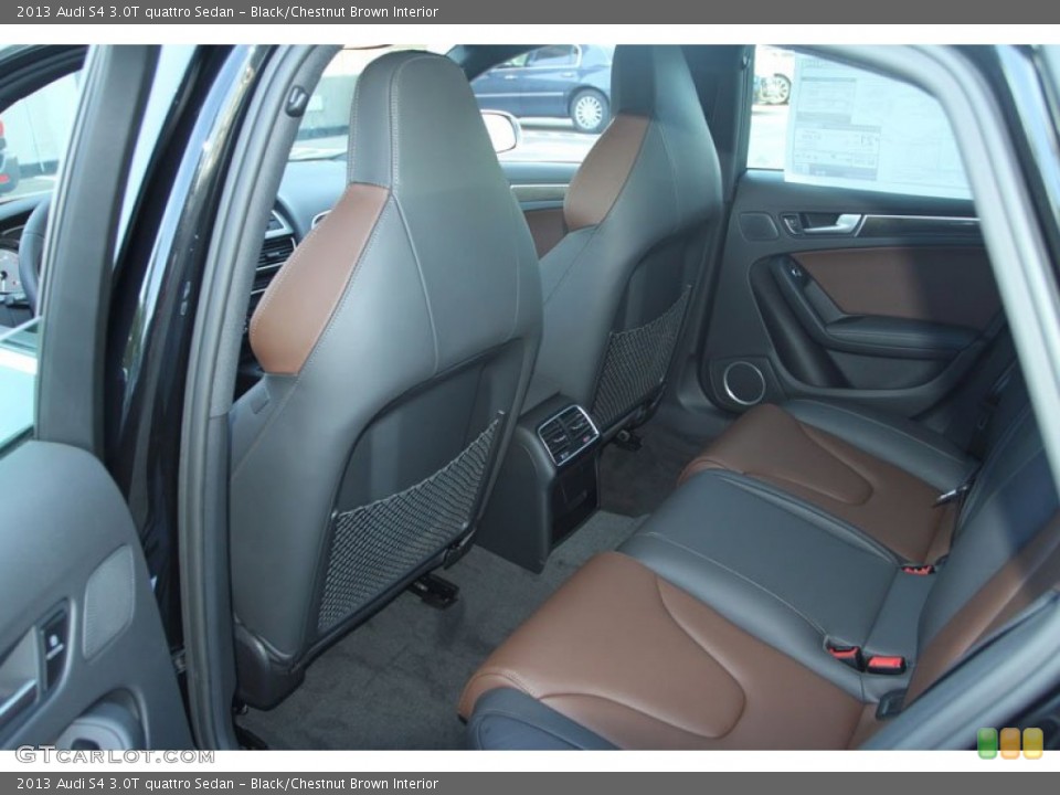Black/Chestnut Brown Interior Rear Seat for the 2013 Audi S4 3.0T quattro Sedan #71145006