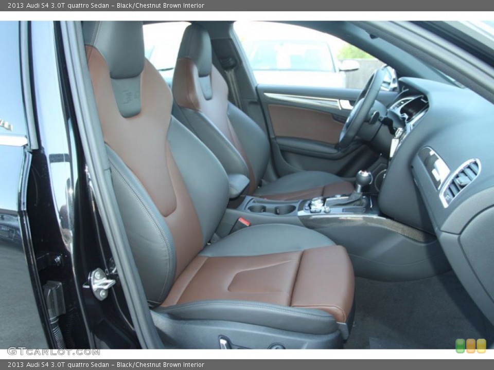 Black/Chestnut Brown Interior Front Seat for the 2013 Audi S4 3.0T quattro Sedan #71145105