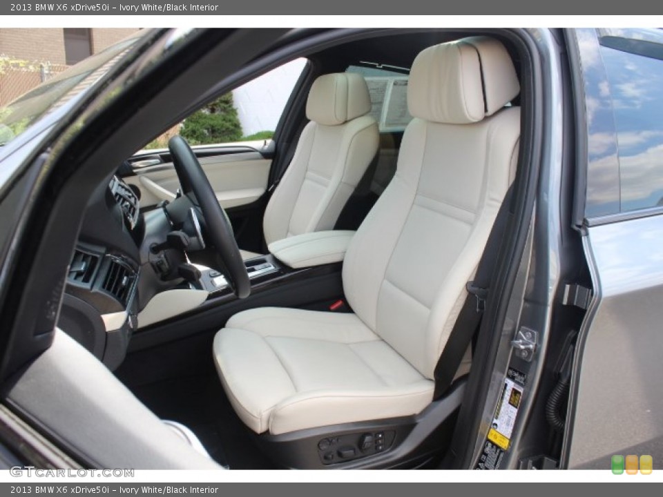 Ivory White/Black 2013 BMW X6 Interiors