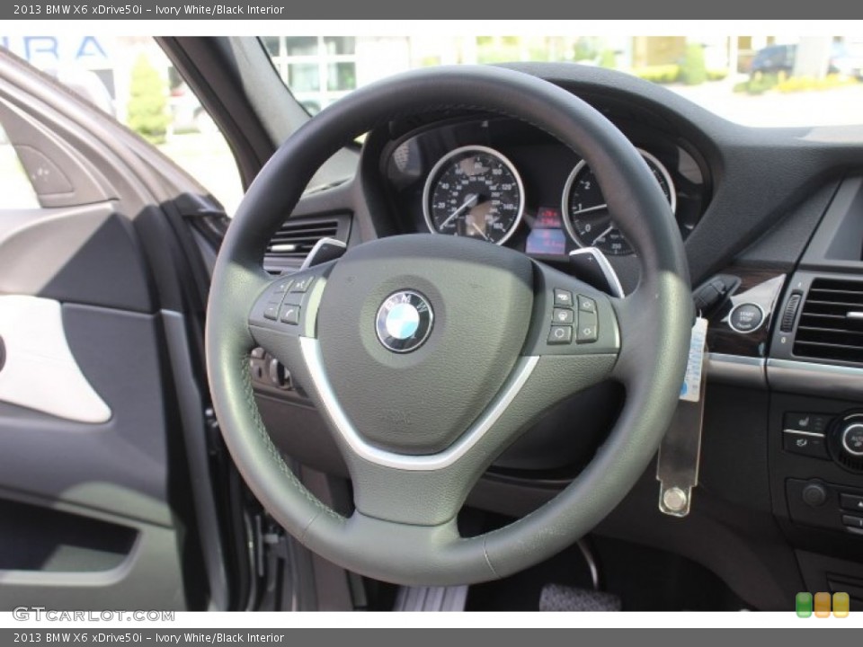 Ivory White/Black Interior Steering Wheel for the 2013 BMW X6 xDrive50i #71152733