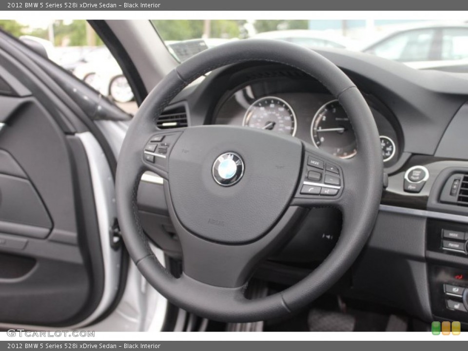 Black Interior Steering Wheel for the 2012 BMW 5 Series 528i xDrive Sedan #71154483