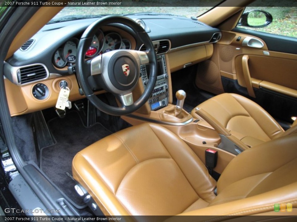 Natural Leather Brown Interior Prime Interior for the 2007 Porsche 911 Turbo Coupe #71155338