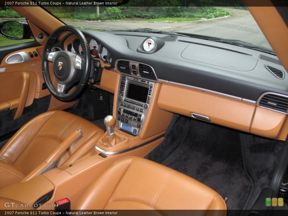 Natural Leather Brown Interior Dashboard for the 2007 Porsche 911 Turbo Coupe #71155383