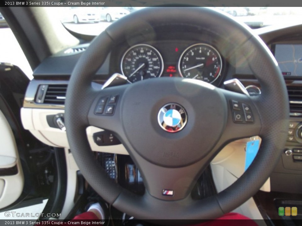 Cream Beige Interior Steering Wheel for the 2013 BMW 3 Series 335i Coupe #71172489