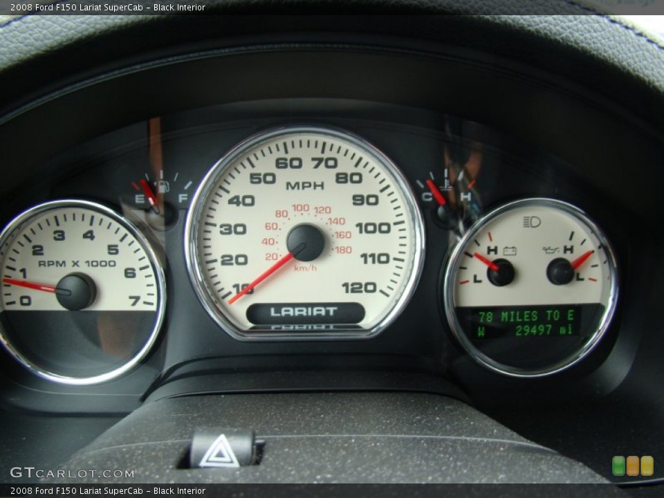 Black Interior Gauges for the 2008 Ford F150 Lariat SuperCab #71177208