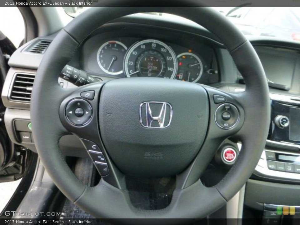 Black Interior Steering Wheel for the 2013 Honda Accord EX-L Sedan #71178378