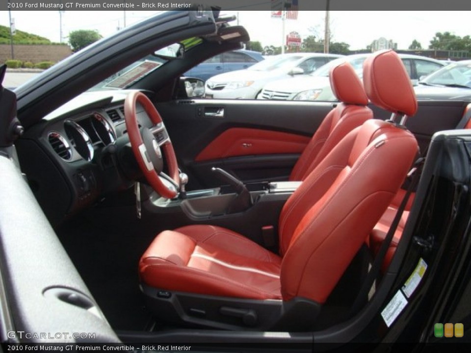 Brick Red Interior Front Seat for the 2010 Ford Mustang GT Premium Convertible #71184802