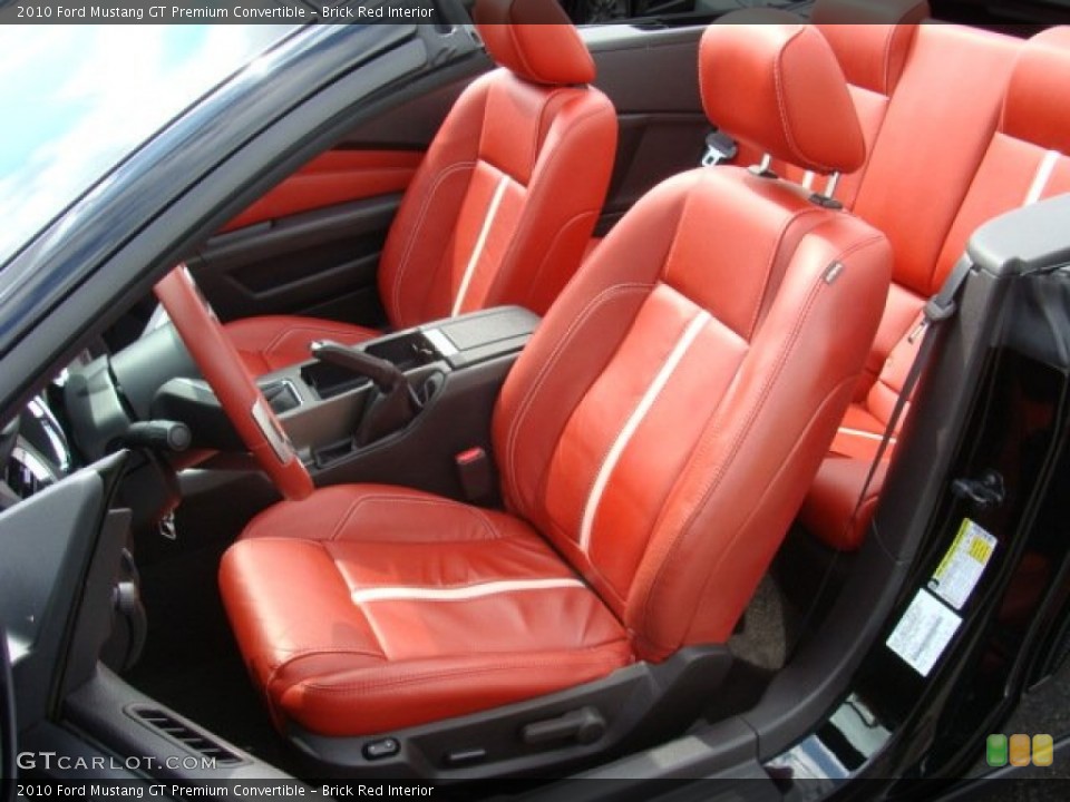 Brick Red Interior Front Seat for the 2010 Ford Mustang GT Premium Convertible #71184810