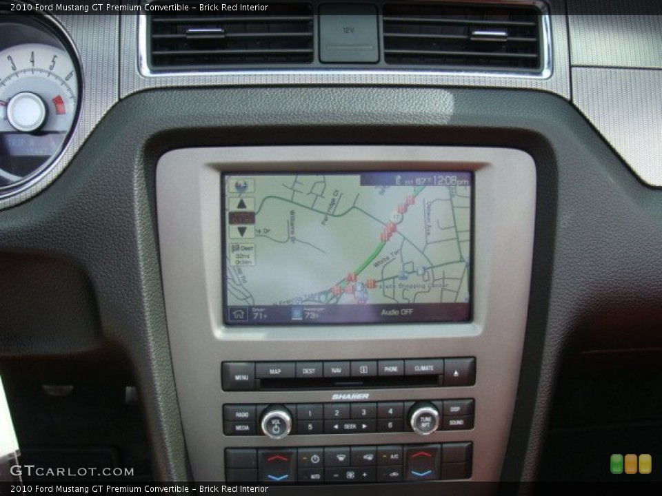 Brick Red Interior Navigation for the 2010 Ford Mustang GT Premium Convertible #71184835