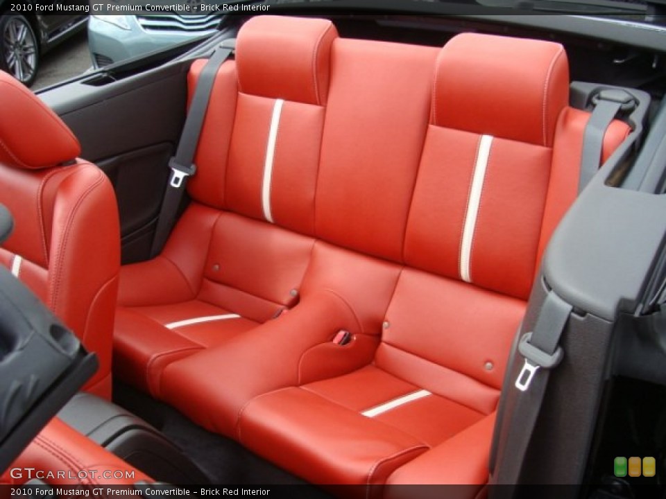 Brick Red Interior Rear Seat for the 2010 Ford Mustang GT Premium Convertible #71184853