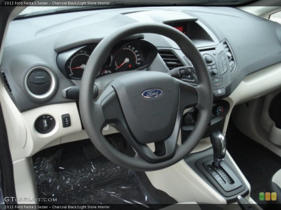 Charcoal Black/Light Stone Interior Dashboard for the 2013 Ford Fiesta S Sedan #71204131